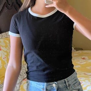 H&M Cropped Ringer T-Shirt